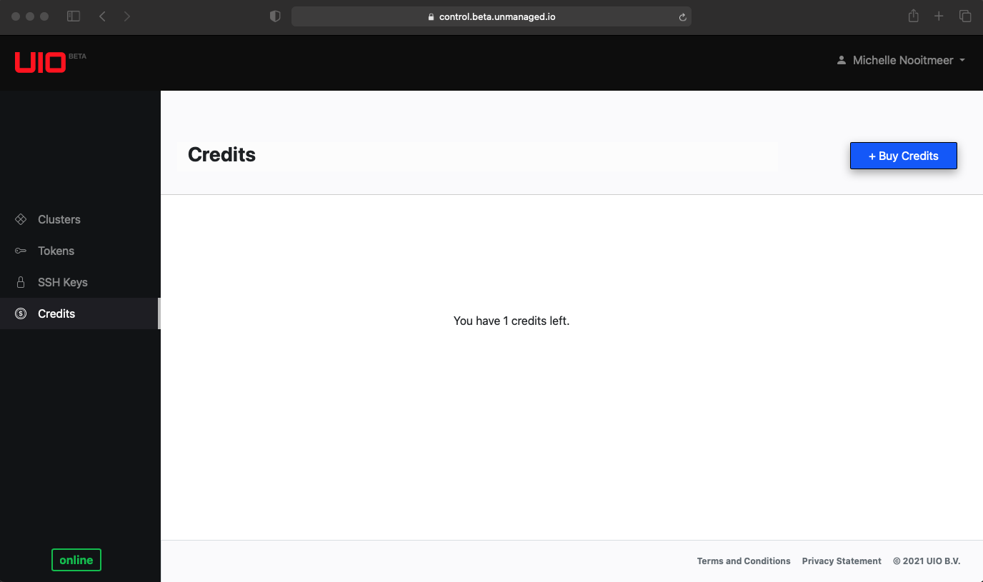 Buy UIO credits picture